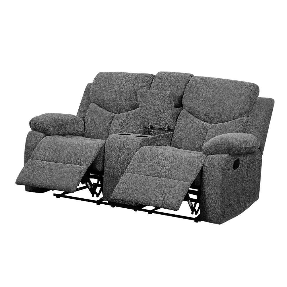 ACME Kalen Loveseat w/Console (Motion), Gray Chenille FredCo