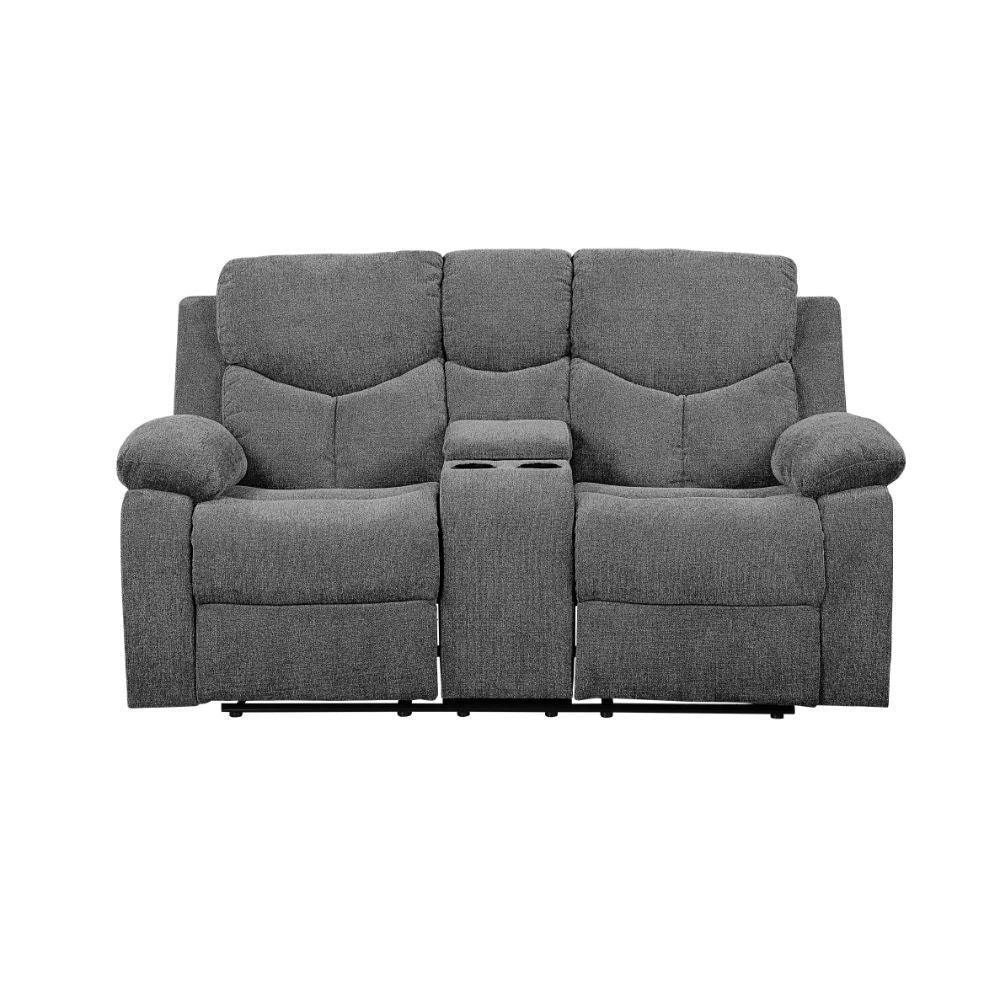 ACME Kalen Loveseat w/Console (Motion), Gray Chenille FredCo