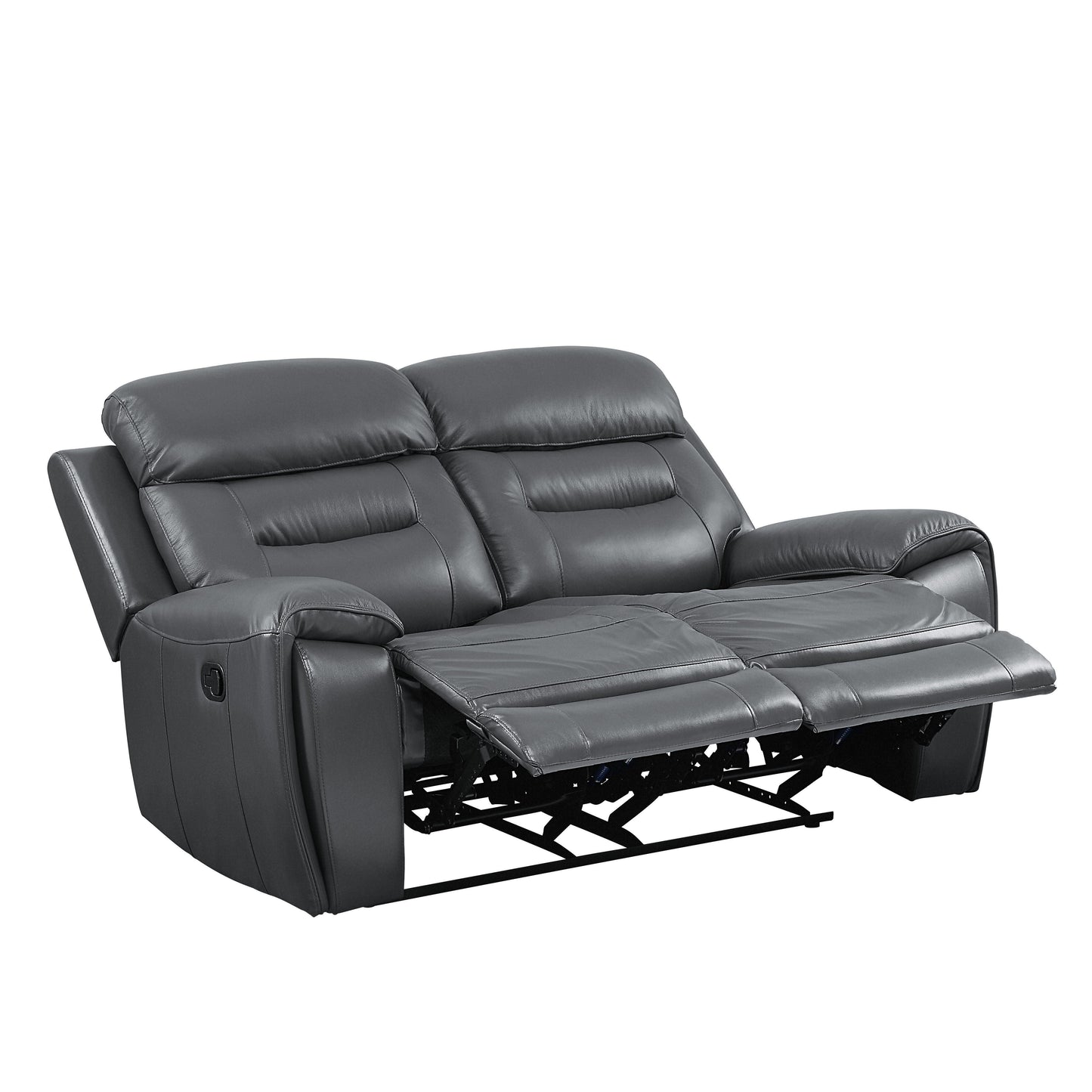 ACME Lamruil Motion Loveseat, Gray Top Grain Leather FredCo