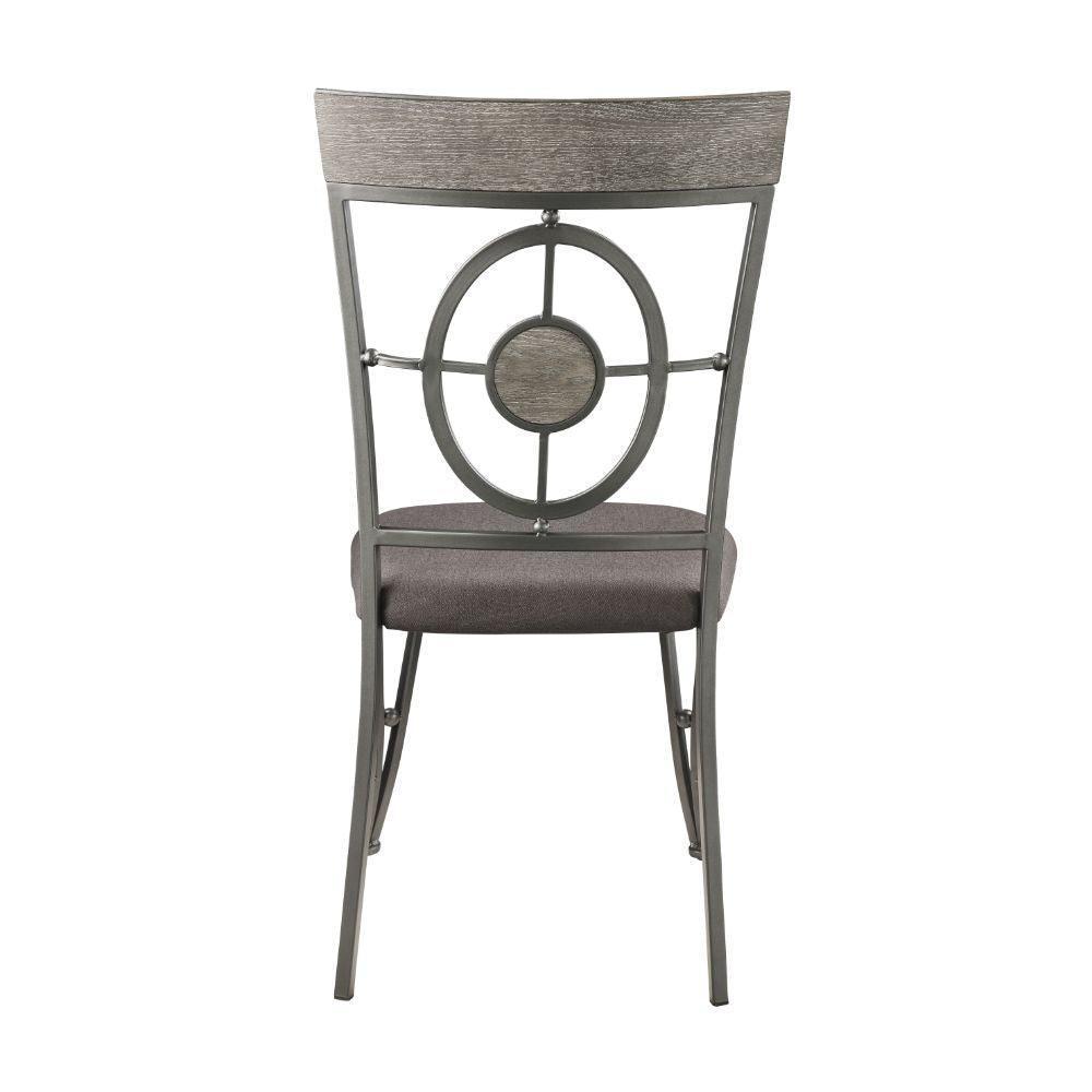 ACME Landis Side Chair (Set-2), Fabric & Gunmetal FredCo