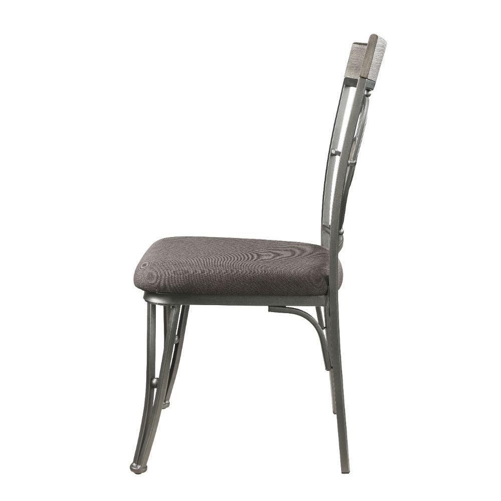 ACME Landis Side Chair (Set-2), Fabric & Gunmetal FredCo