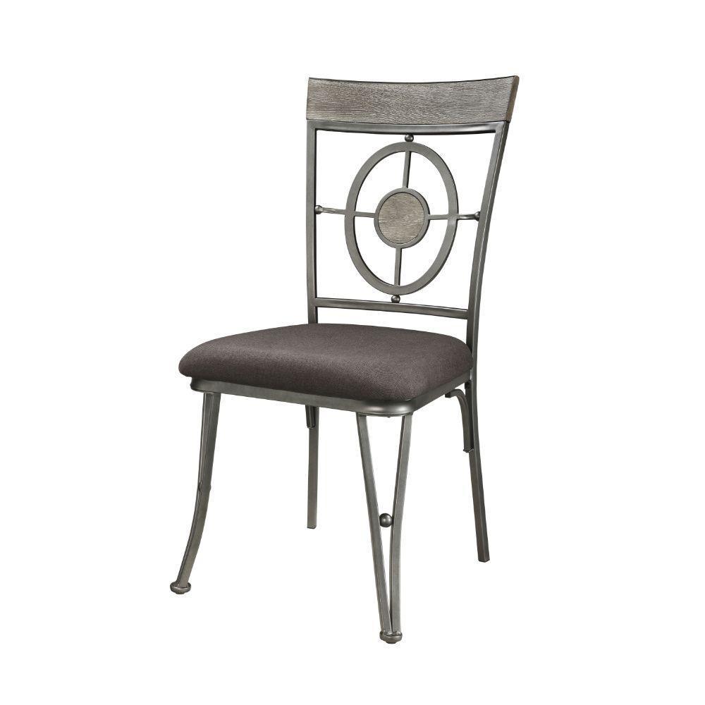 ACME Landis Side Chair (Set-2), Fabric & Gunmetal FredCo