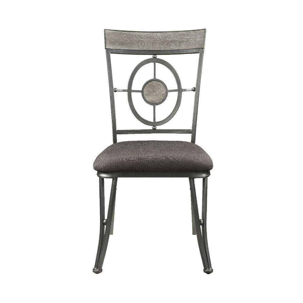 ACME Landis Side Chair (Set-2), Fabric & Gunmetal FredCo