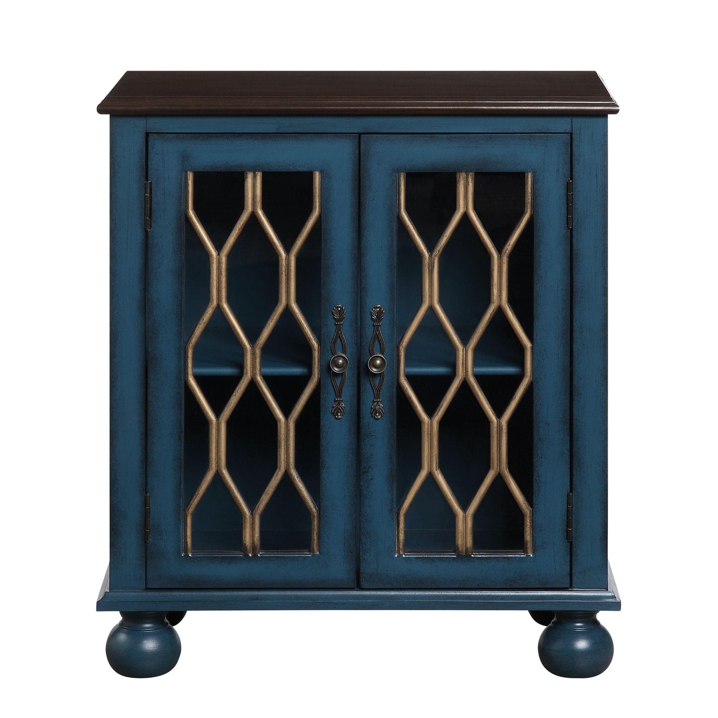 ACME Lassie Console Table, Antique Blue Finish FredCo