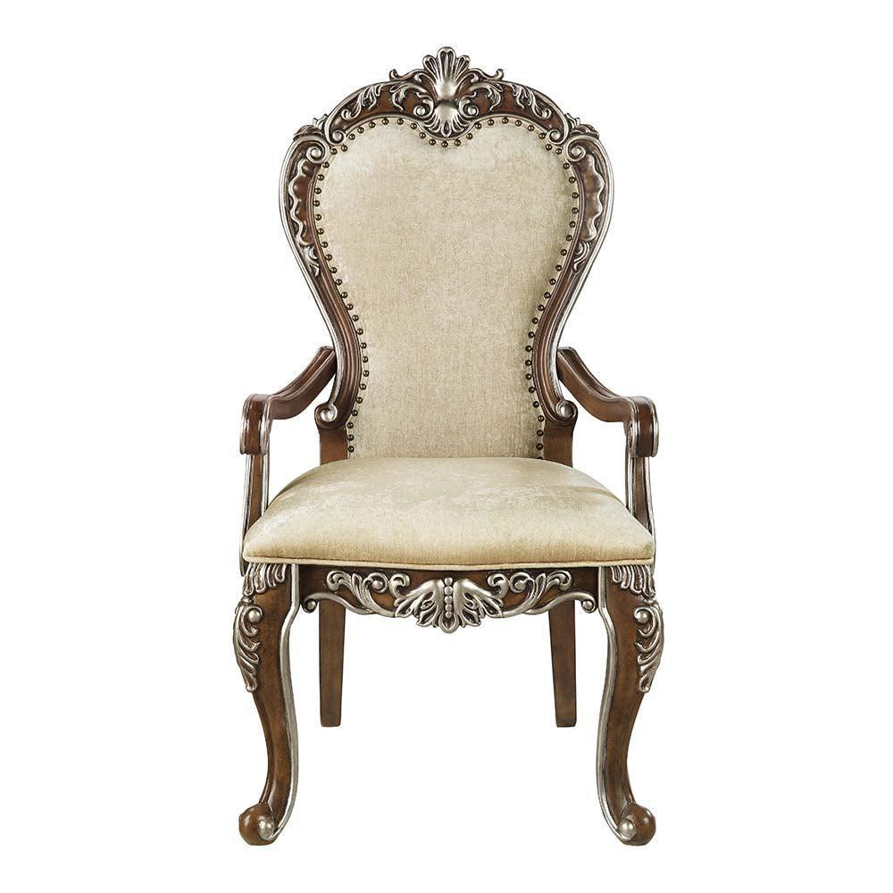 ACME Latisha Arm Chair(Set-2), Antique Oak Finish FredCo