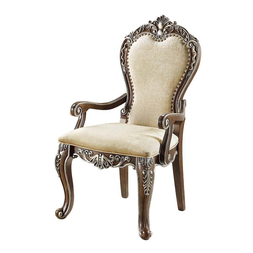 ACME Latisha Arm Chair(Set-2), Antique Oak Finish FredCo