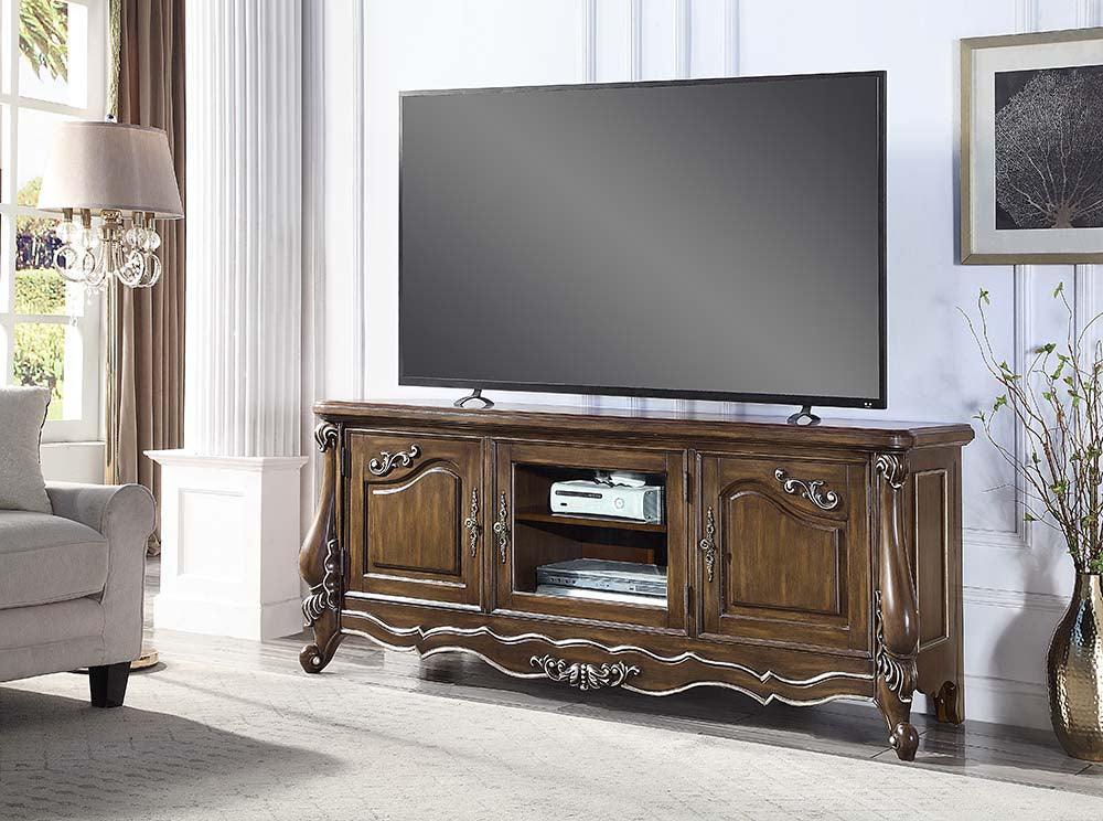 ACME Latisha TV Stand, Antique Oak Finish FredCo