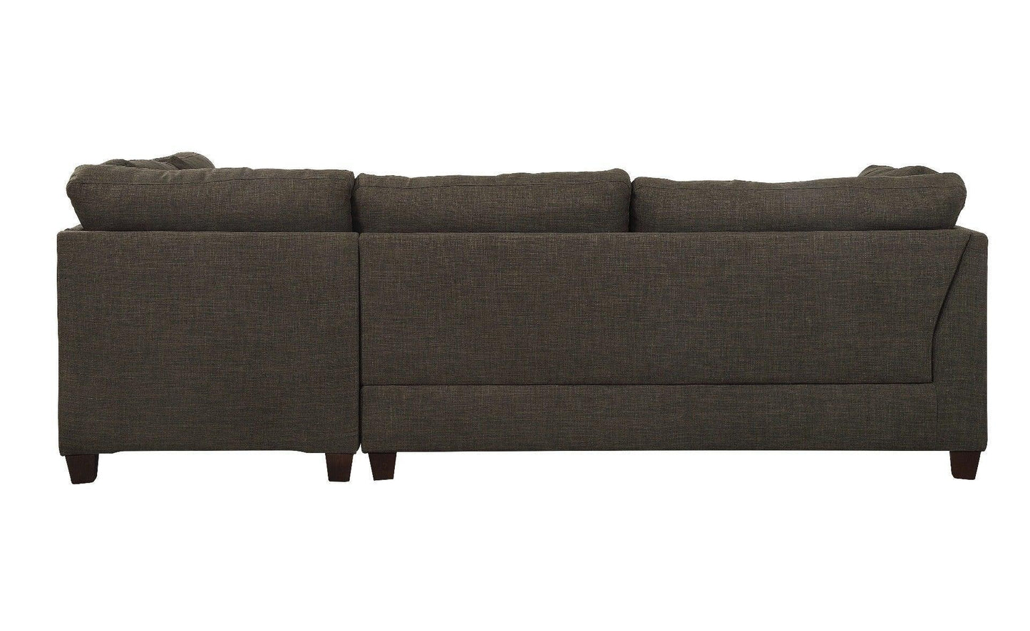 ACME Laurissa Sectional Sofa & Ottoman (2 Pillows), Charcoal Linen FredCo