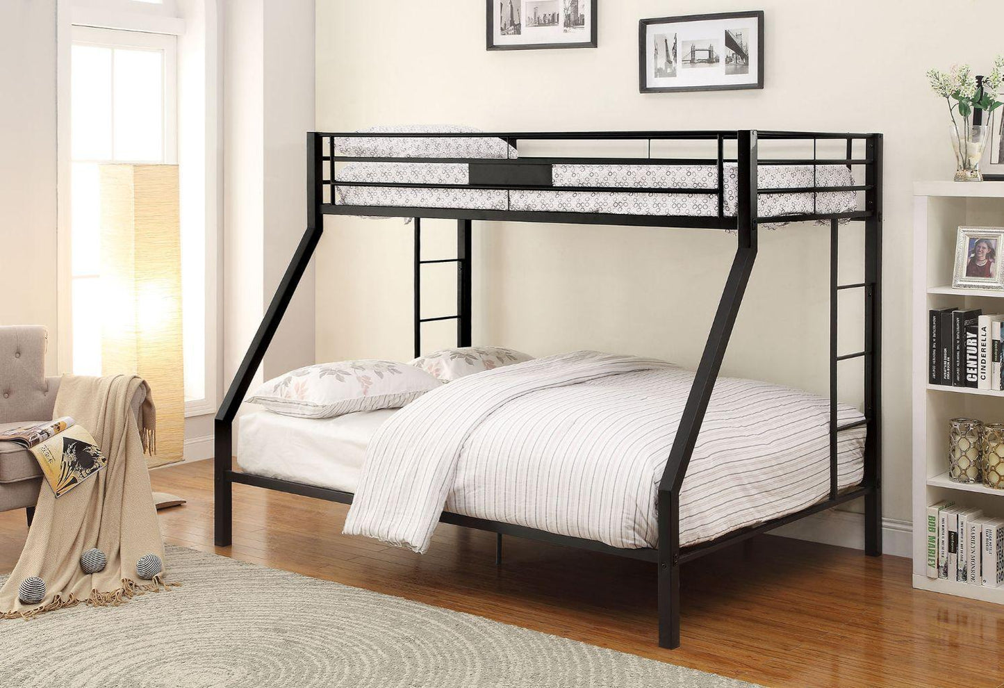 ACME Limbra Twin XL/Queen Bunk Bed, Sandy Black 38000 FredCo