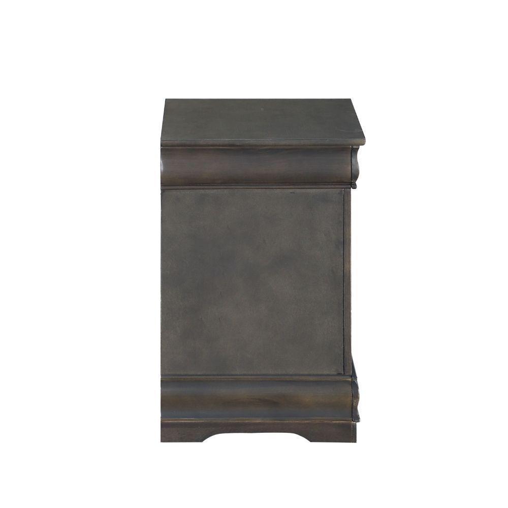 ACME Louis Philippe Nightstand, Dark Gray FredCo