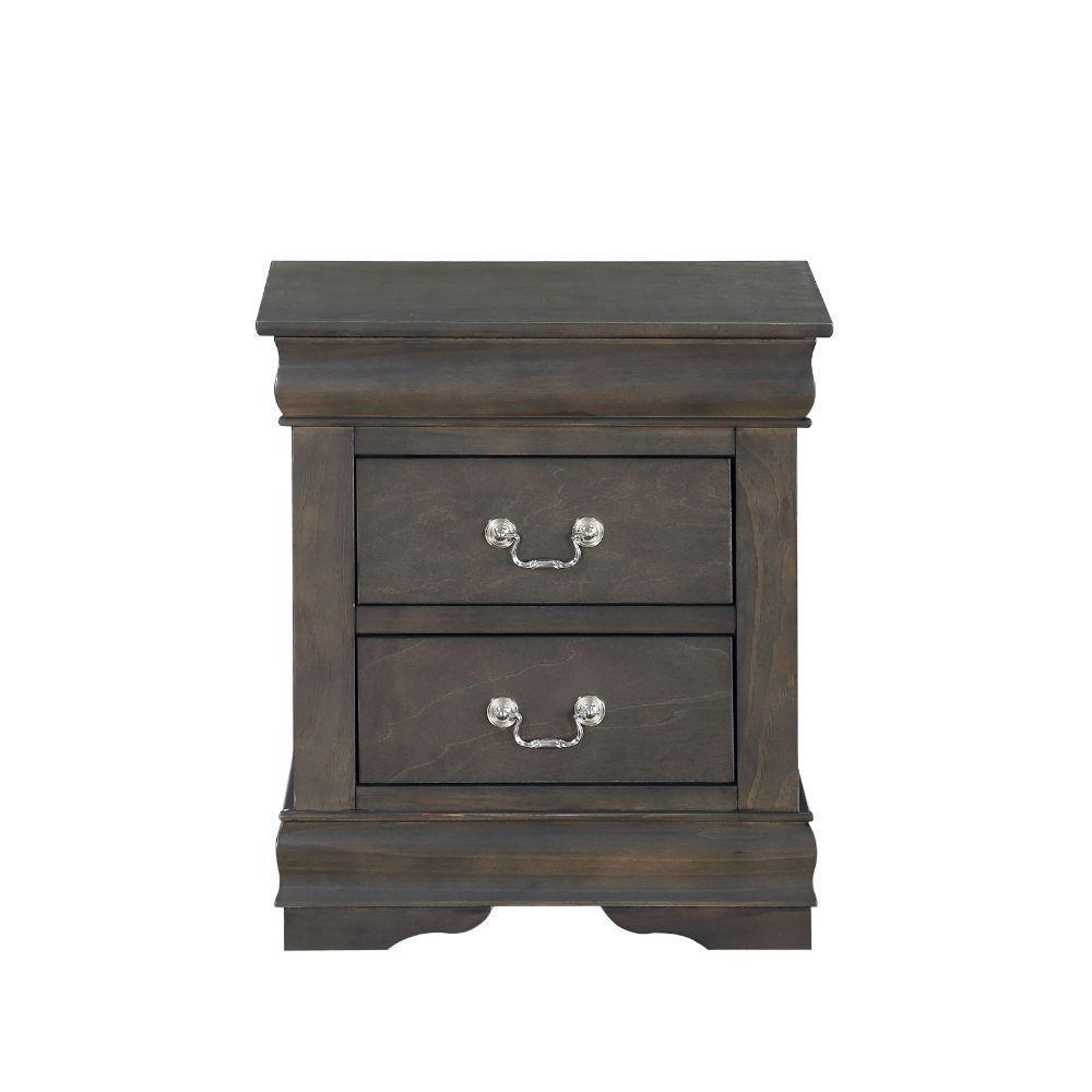 ACME Louis Philippe Nightstand, Dark Gray FredCo