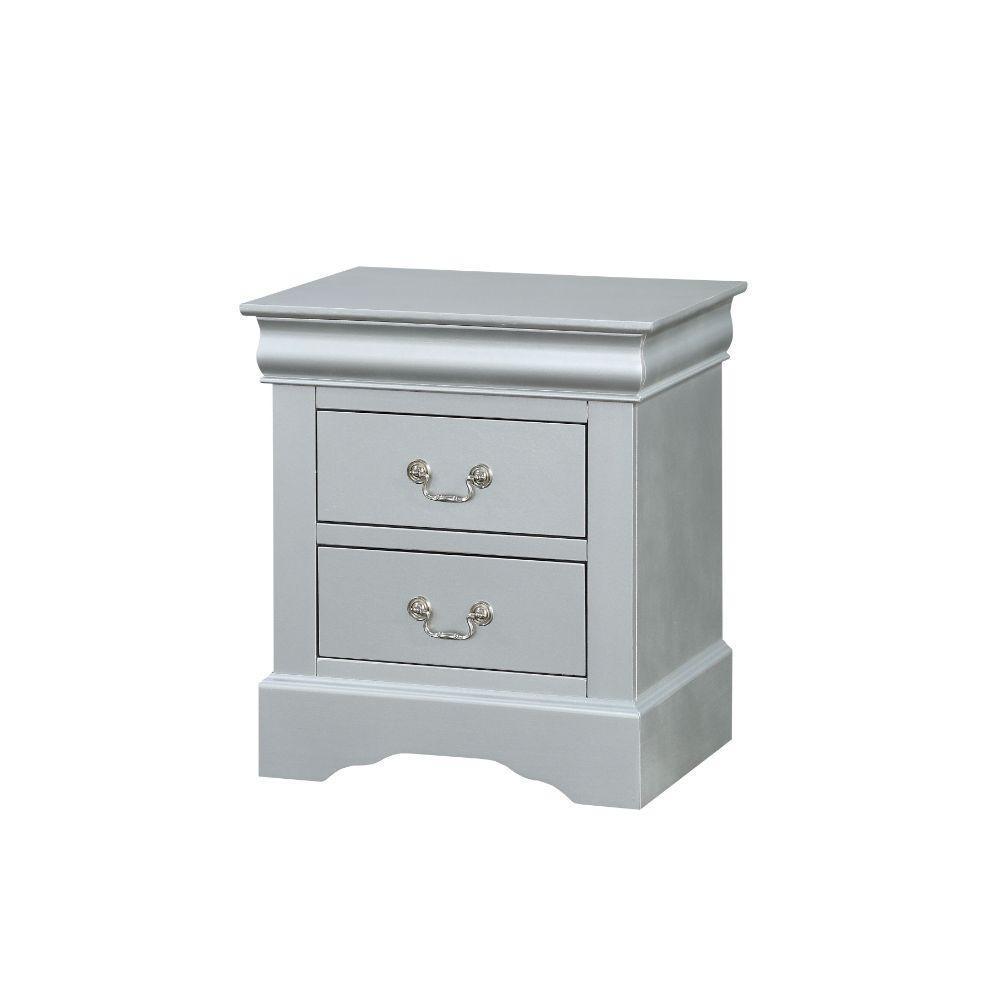 ACME Louis Philippe Nightstand, Platinum FredCo