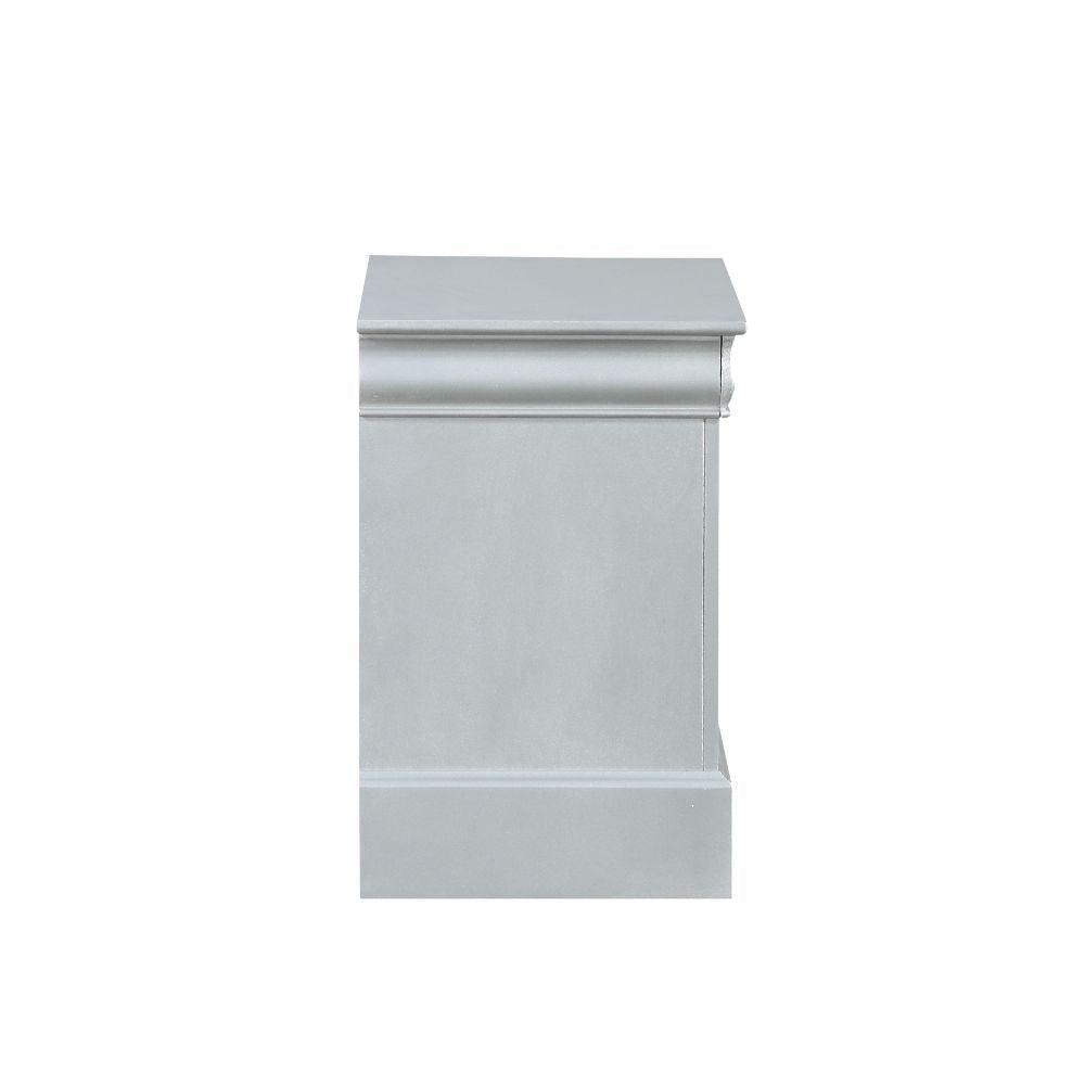 ACME Louis Philippe Nightstand, Platinum FredCo