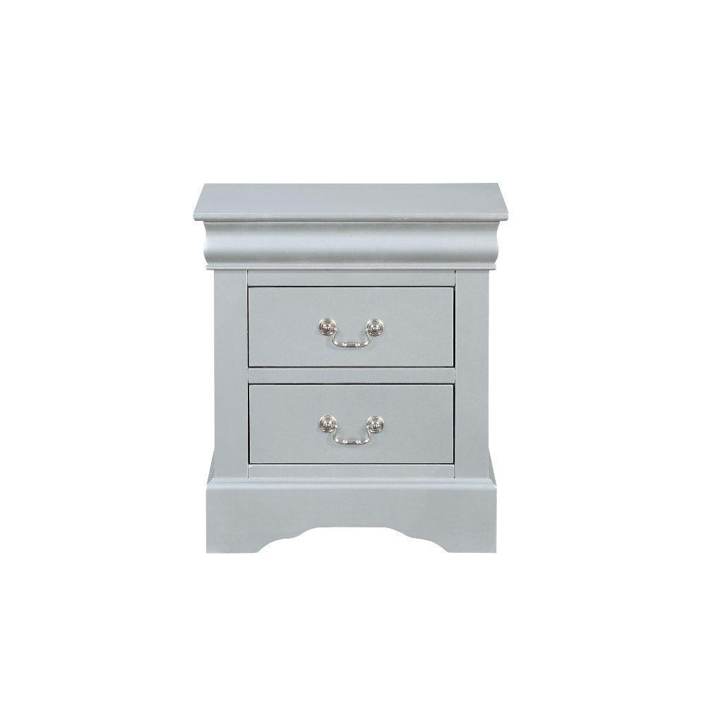 ACME Louis Philippe Nightstand, Platinum FredCo