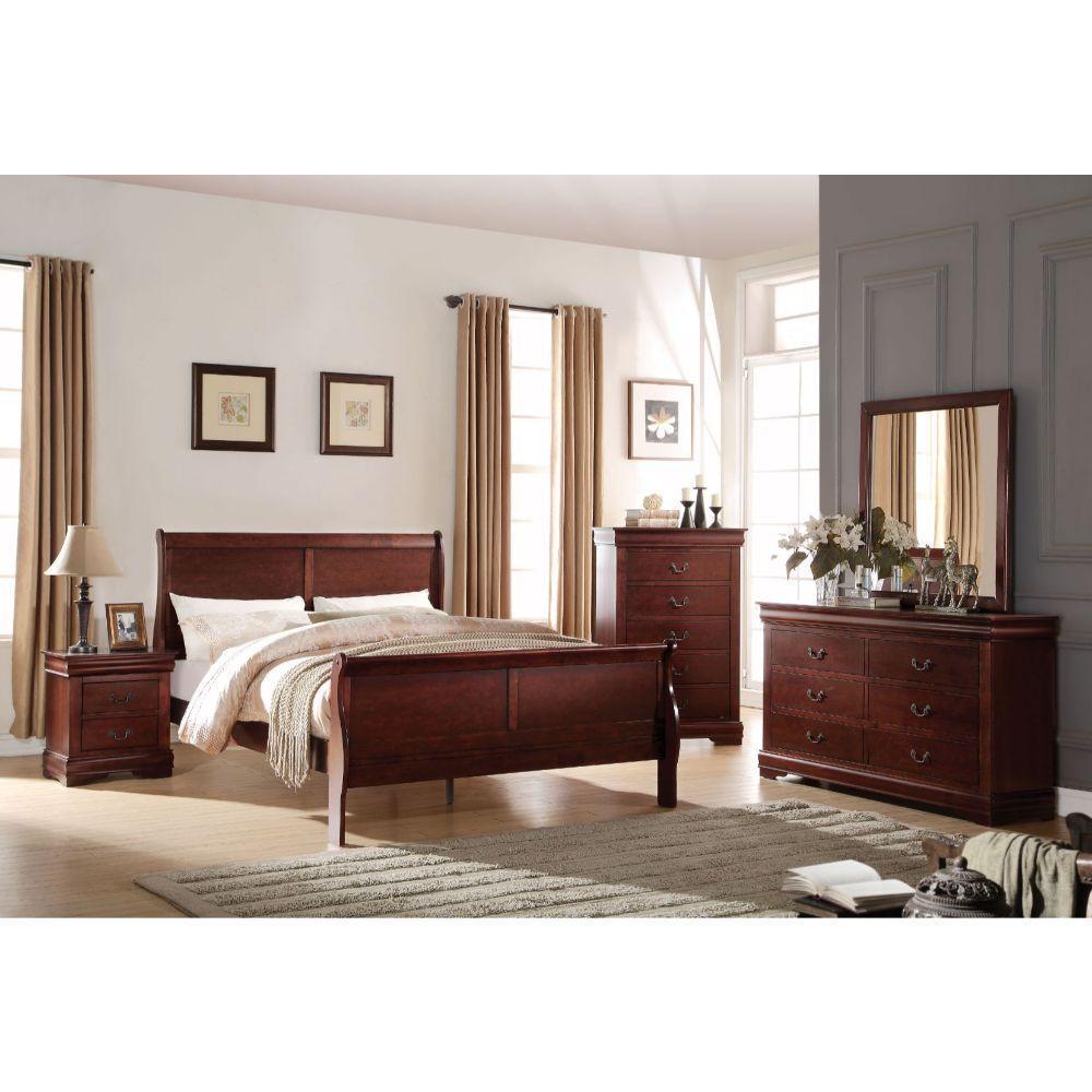 ACME Louis Philippe Queen Bed, Cherry 23750Q FredCo