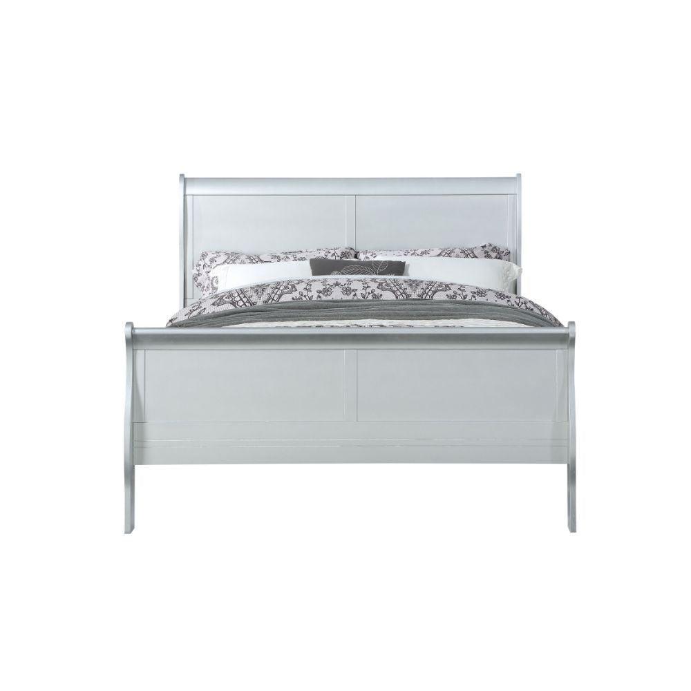 ACME Louis Philippe Queen Bed, Platinum 26730Q FredCo