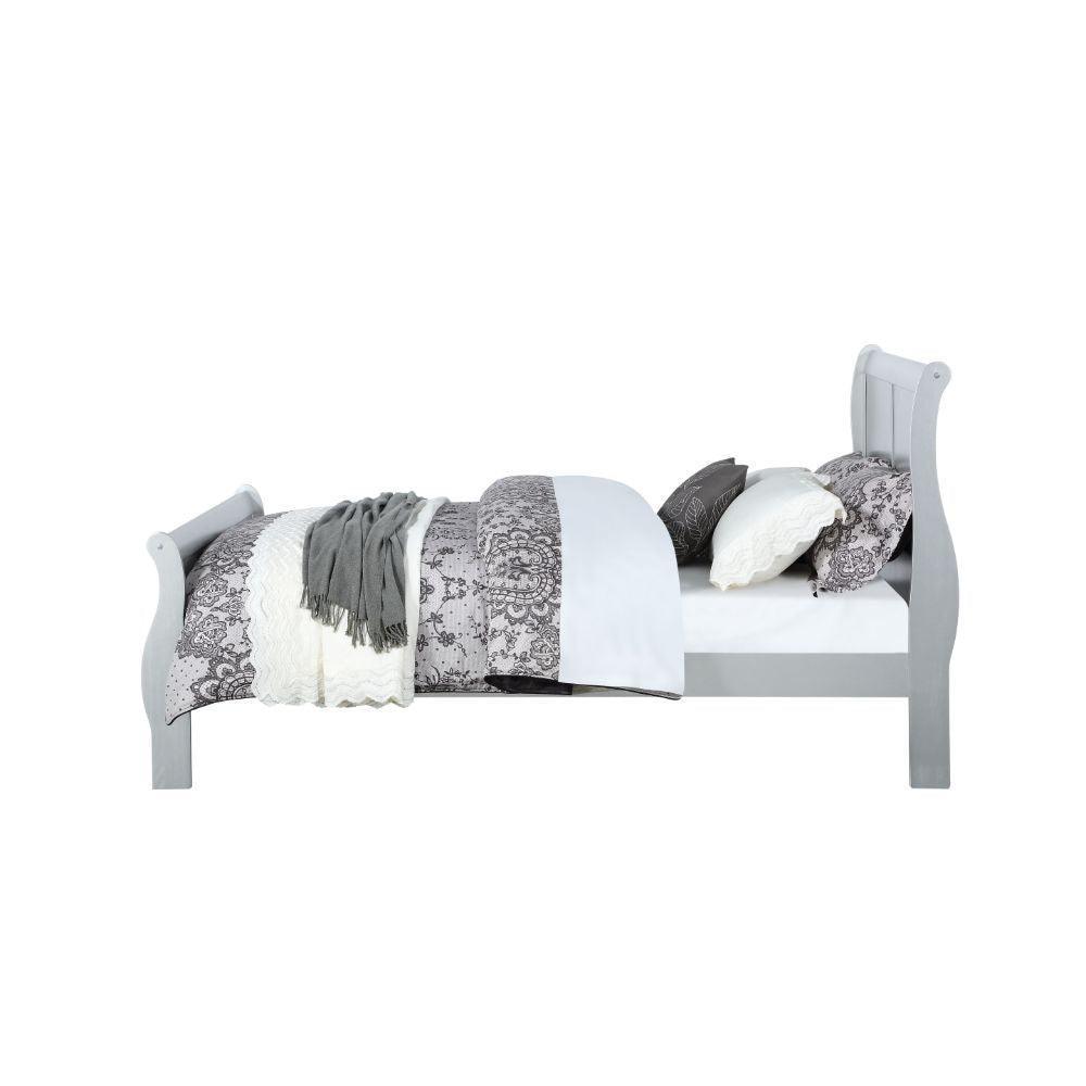 ACME Louis Philippe Queen Bed, Platinum 26730Q FredCo