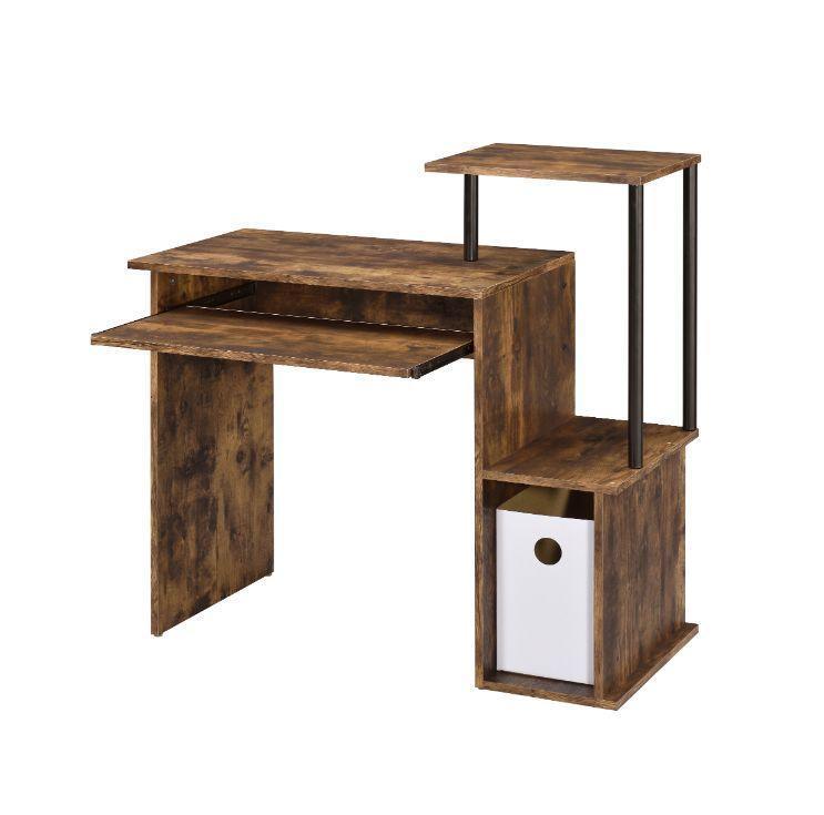 ACME Lyphre Computer Desk, Weathered Oak & Black Finish FredCo