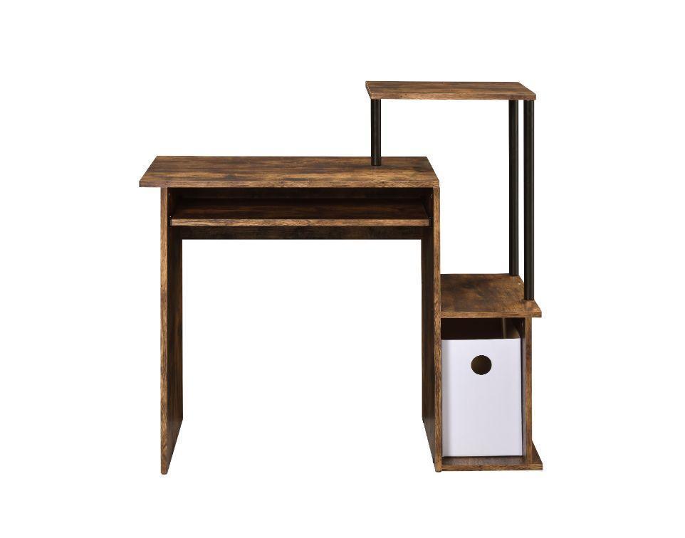 ACME Lyphre Computer Desk, Weathered Oak & Black Finish FredCo