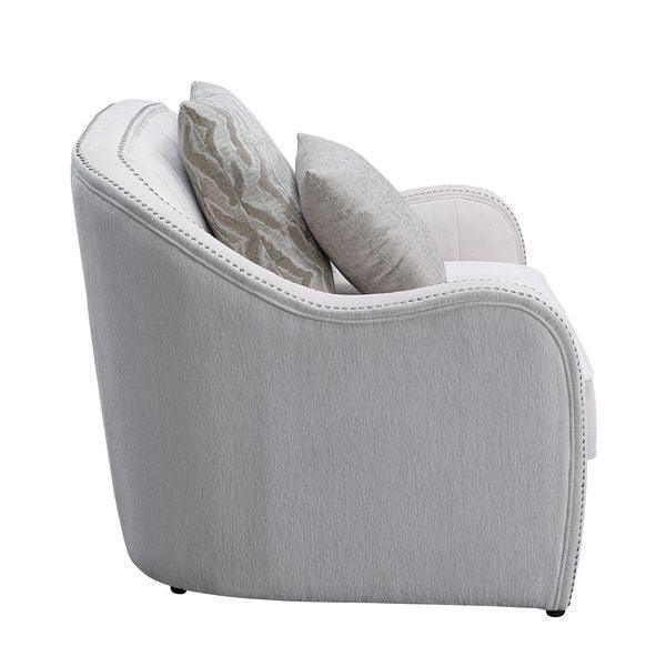 ACME Mahler Chair 2 Pillows, Beige Linen FredCo