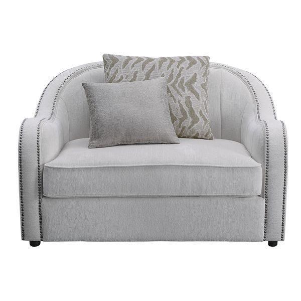 ACME Mahler Chair 2 Pillows, Beige Linen FredCo