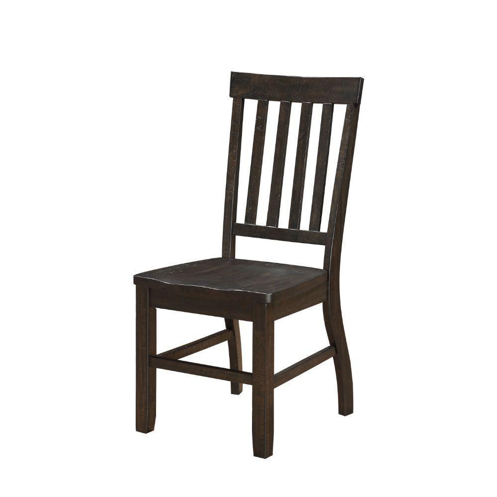 ACME Maisha Side Chair (Set-2), Rustic Walnut FredCo