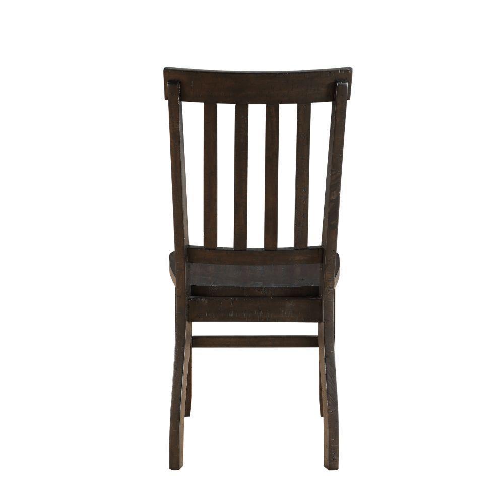 ACME Maisha Side Chair (Set-2), Rustic Walnut FredCo
