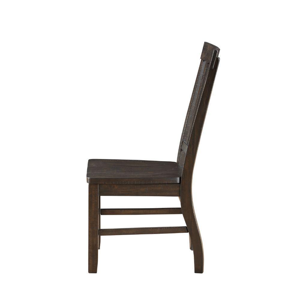 ACME Maisha Side Chair (Set-2), Rustic Walnut FredCo