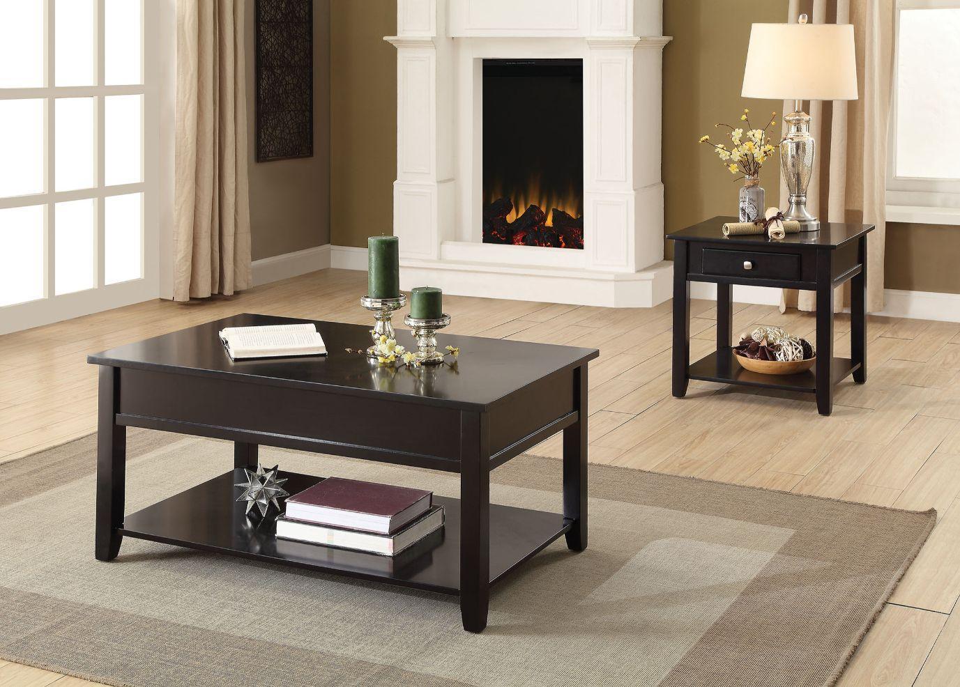 ACME Malachi Coffee Table w/Lift Top, Black FredCo