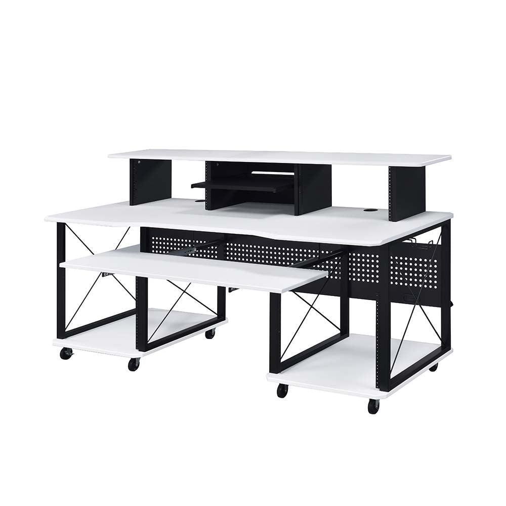 ACME Megara Music Desk, White & Black Finish FredCo
