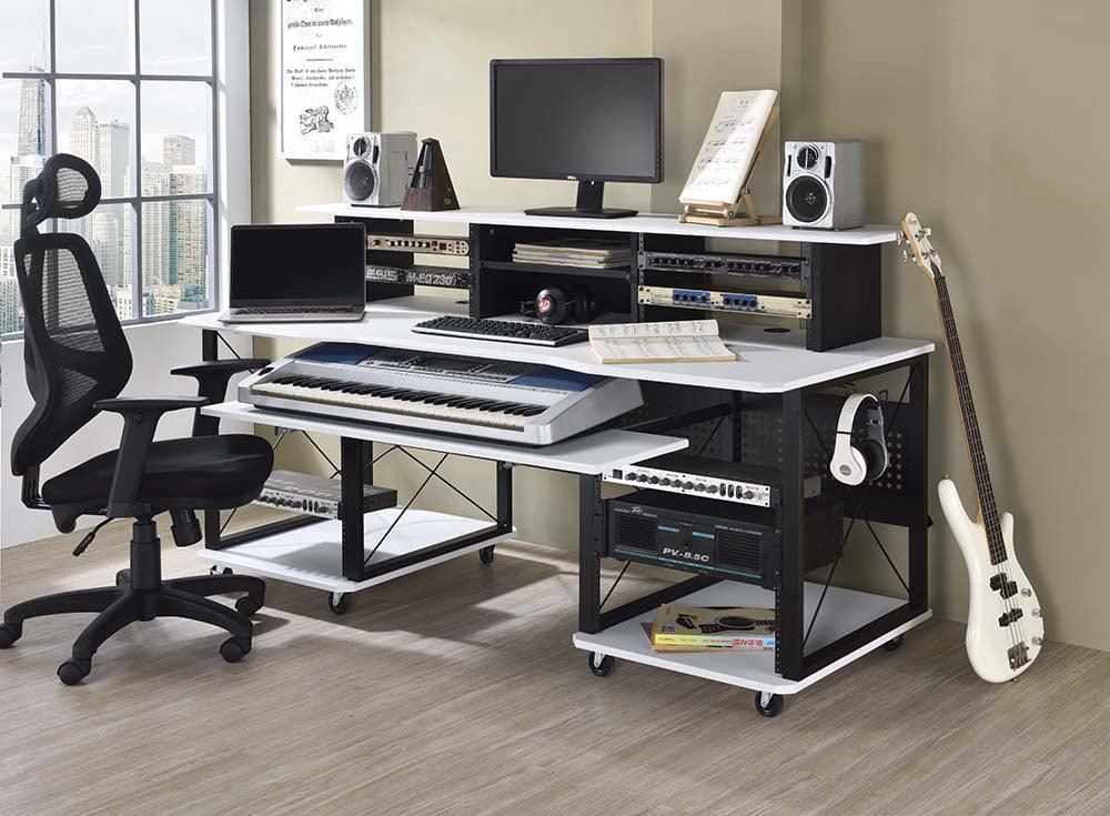 ACME Megara Music Desk, White & Black Finish FredCo