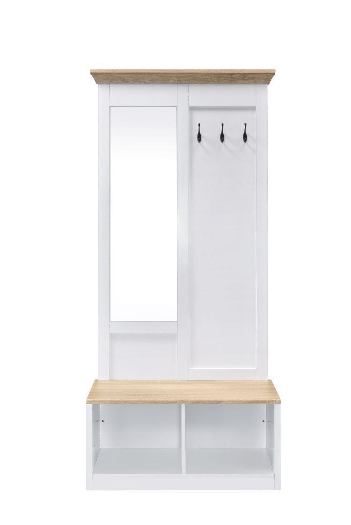 ACME Melati Hall Tree, Light Oak & White Finish FredCo