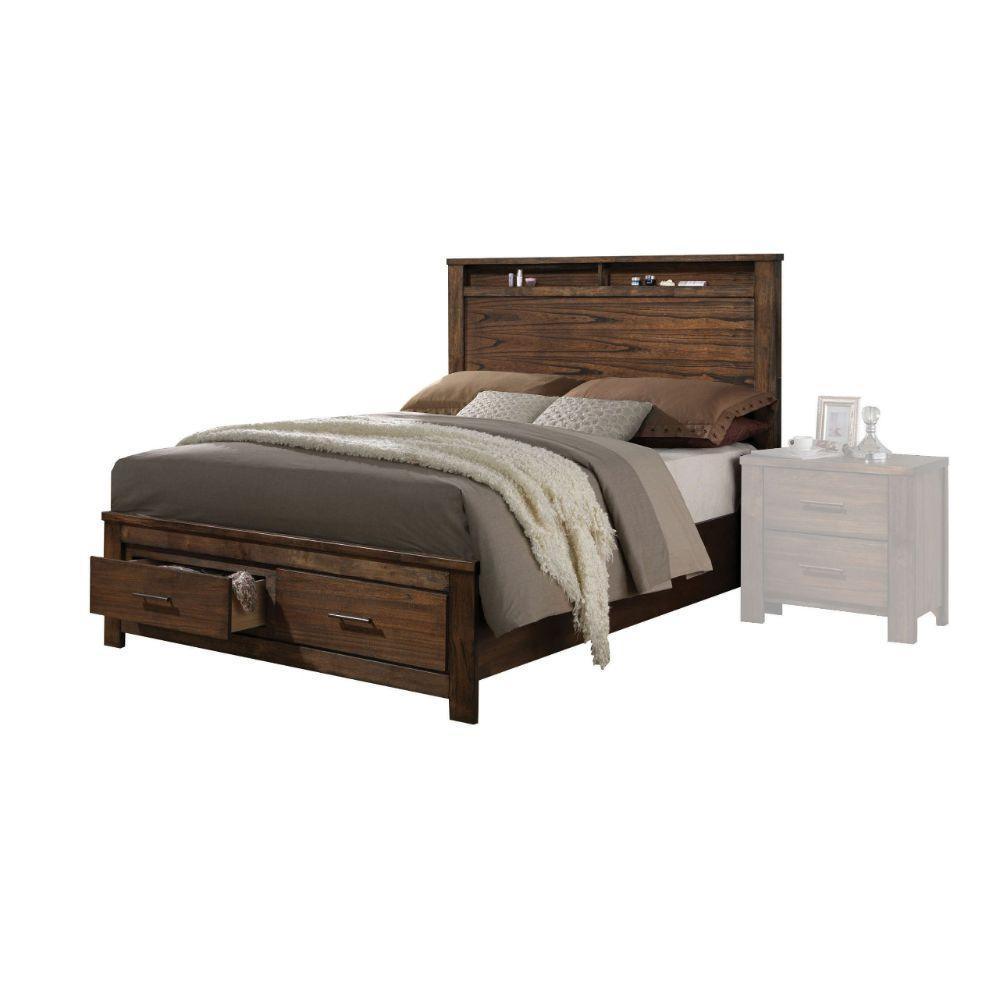 ACME Merrilee Queen Bed w/Storage, Oak 21680Q FredCo