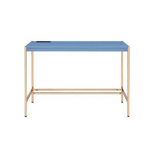 ACME Midriaks Writing Desk, Navy Blue & Gold Finish FredCo