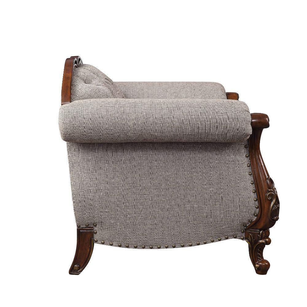 ACME Miyeon Chair w/1 Pillow, Fabric & Cherry FredCo
