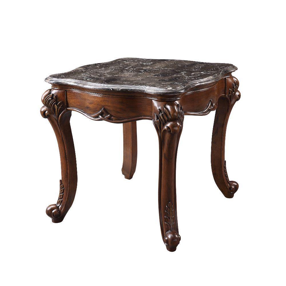 ACME Miyeon End Table, Marble & Cherry FredCo