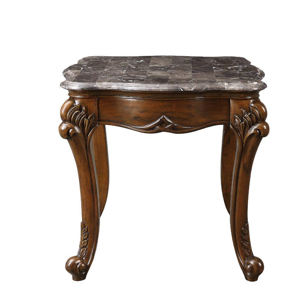 ACME Miyeon End Table, Marble & Cherry FredCo