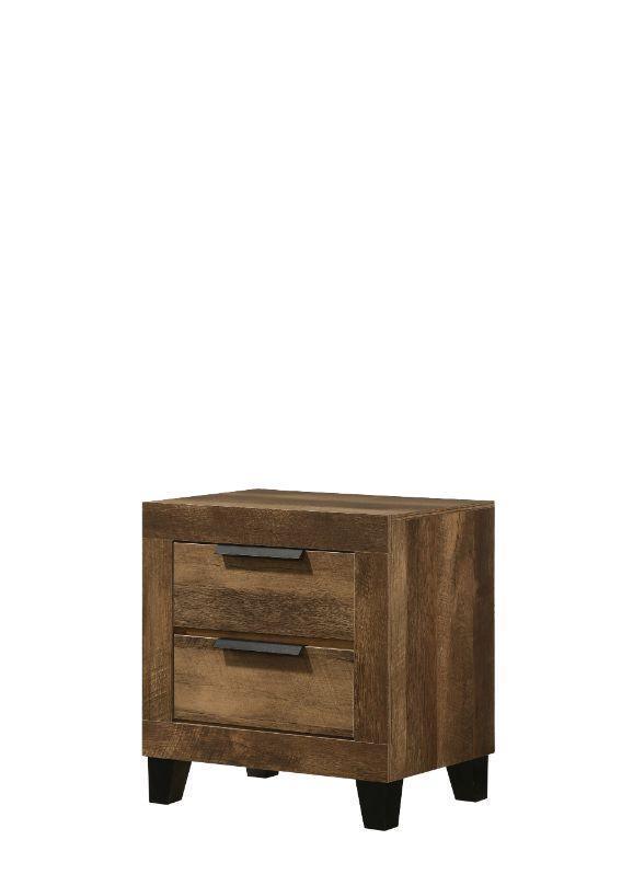 ACME Morales Nightstand, Rustic Oak Finish FredCo