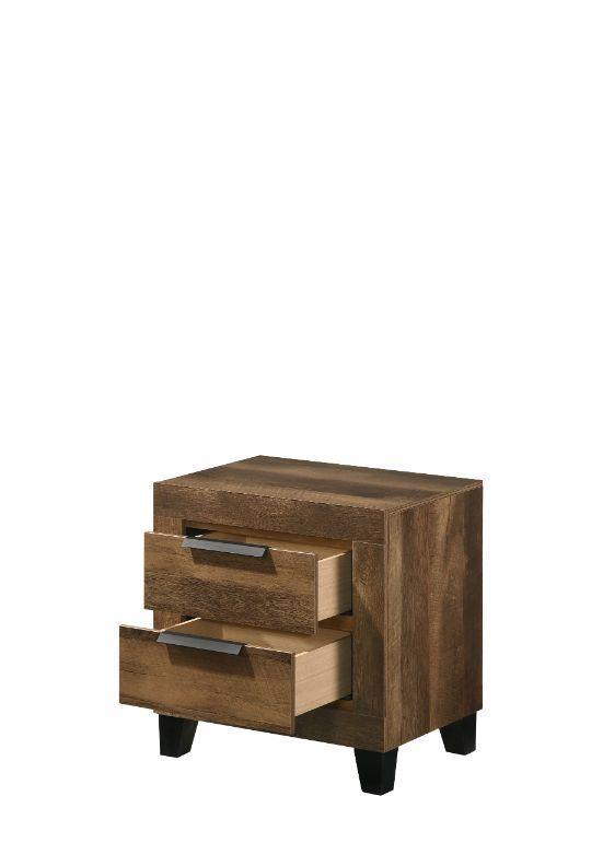 ACME Morales Nightstand, Rustic Oak Finish FredCo