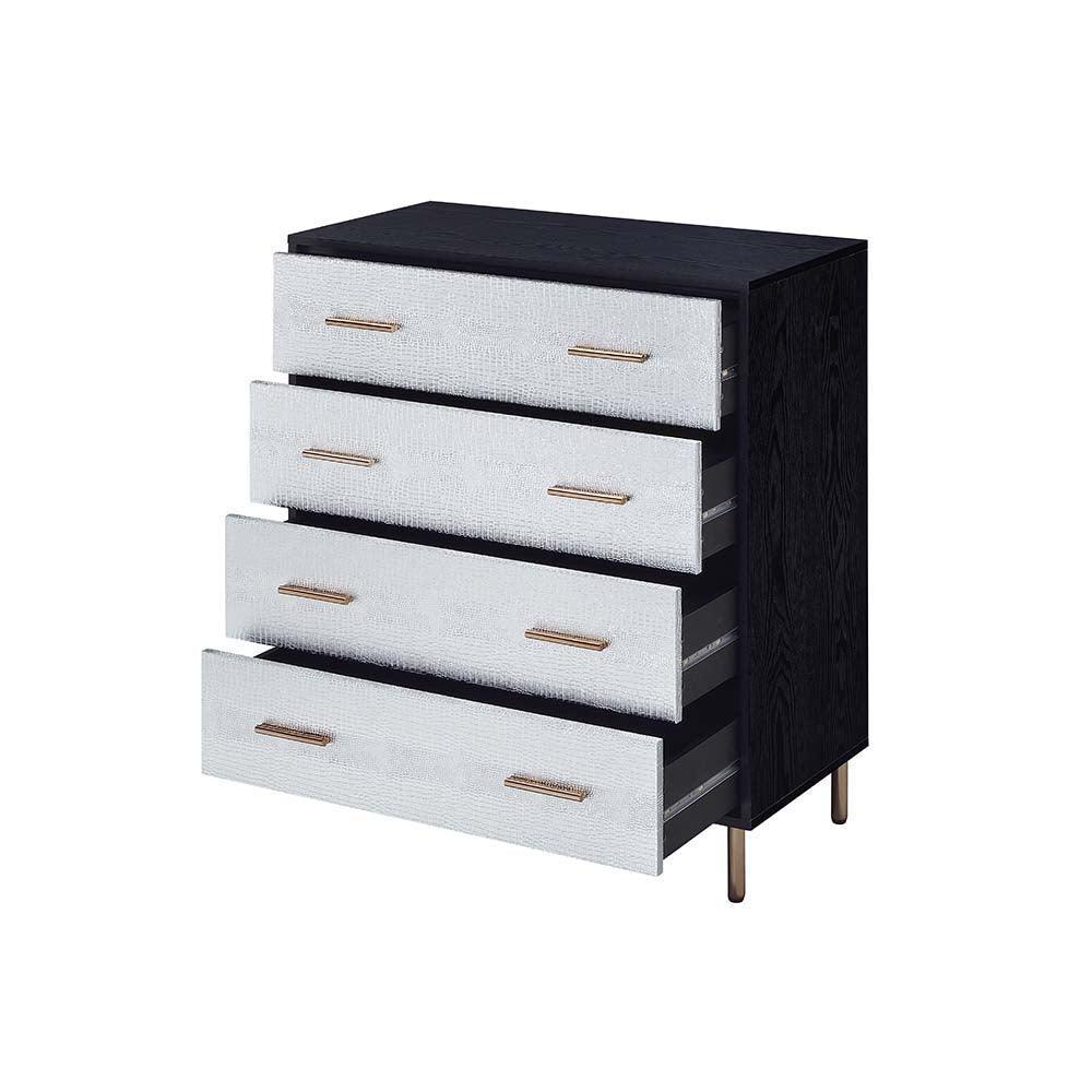 ACME Myles Chest, Black, Silver & Gold Finish FredCo