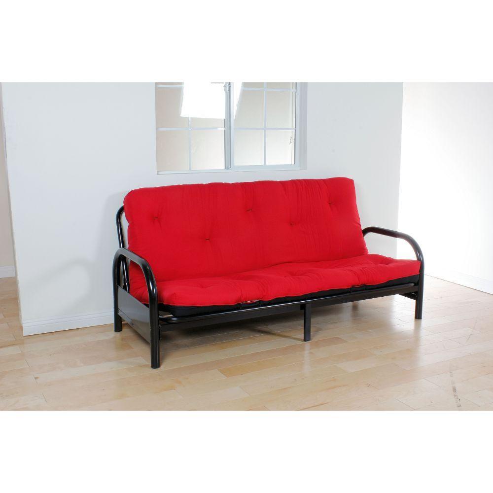 ACME Nabila Full Futon Mattress, 8"H, Red & Black FredCo