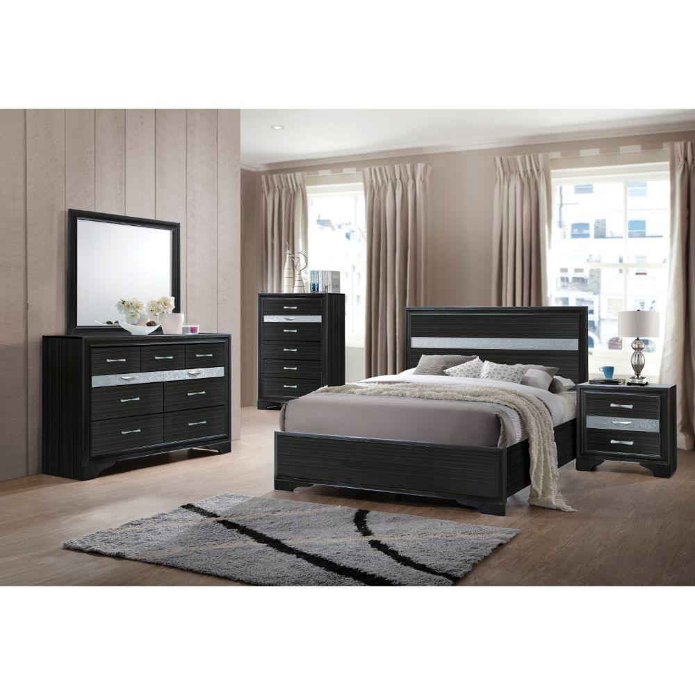 ACME Naima Full Bed (No Storage), Black 25915F FredCo