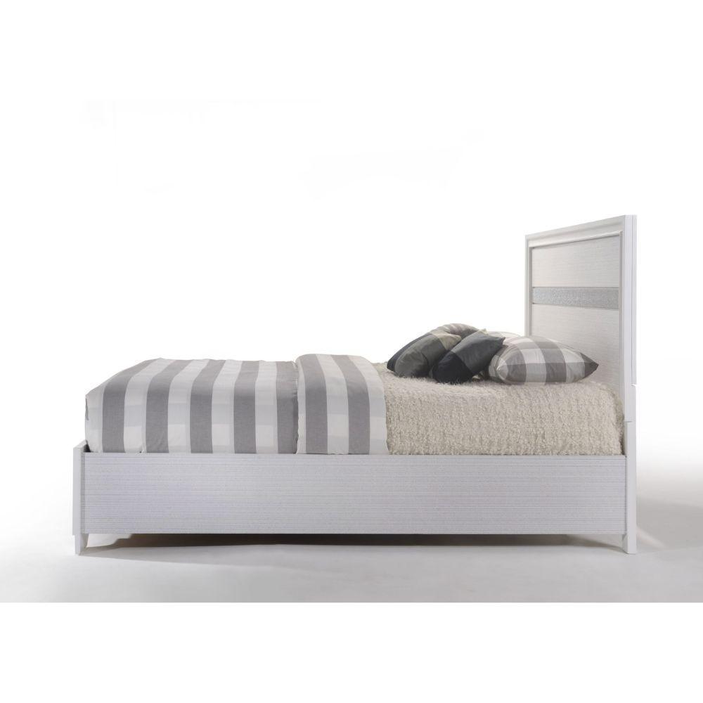 ACME Naima Queen Bed w/Storage, White 25770Q FredCo