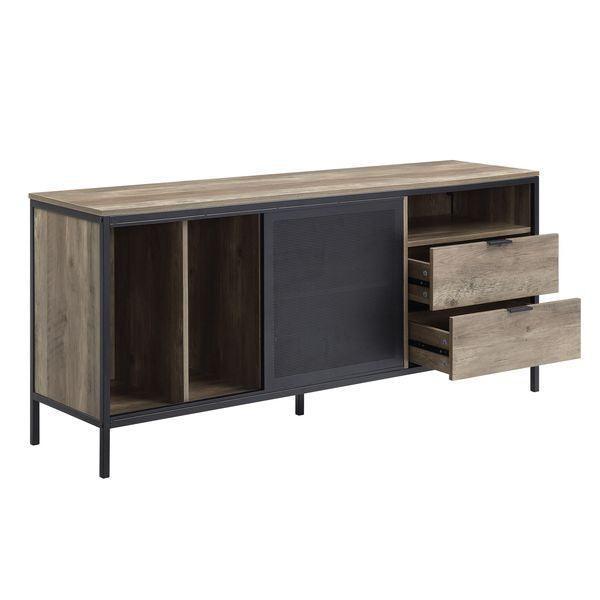 ACME Nantan TV Stand, Rustic Oak & Black Finish FredCo