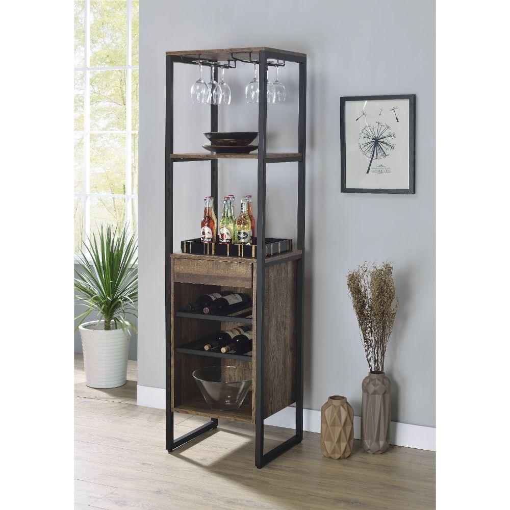 ACME Narik Wine Rack, Weathered Oak FredCo