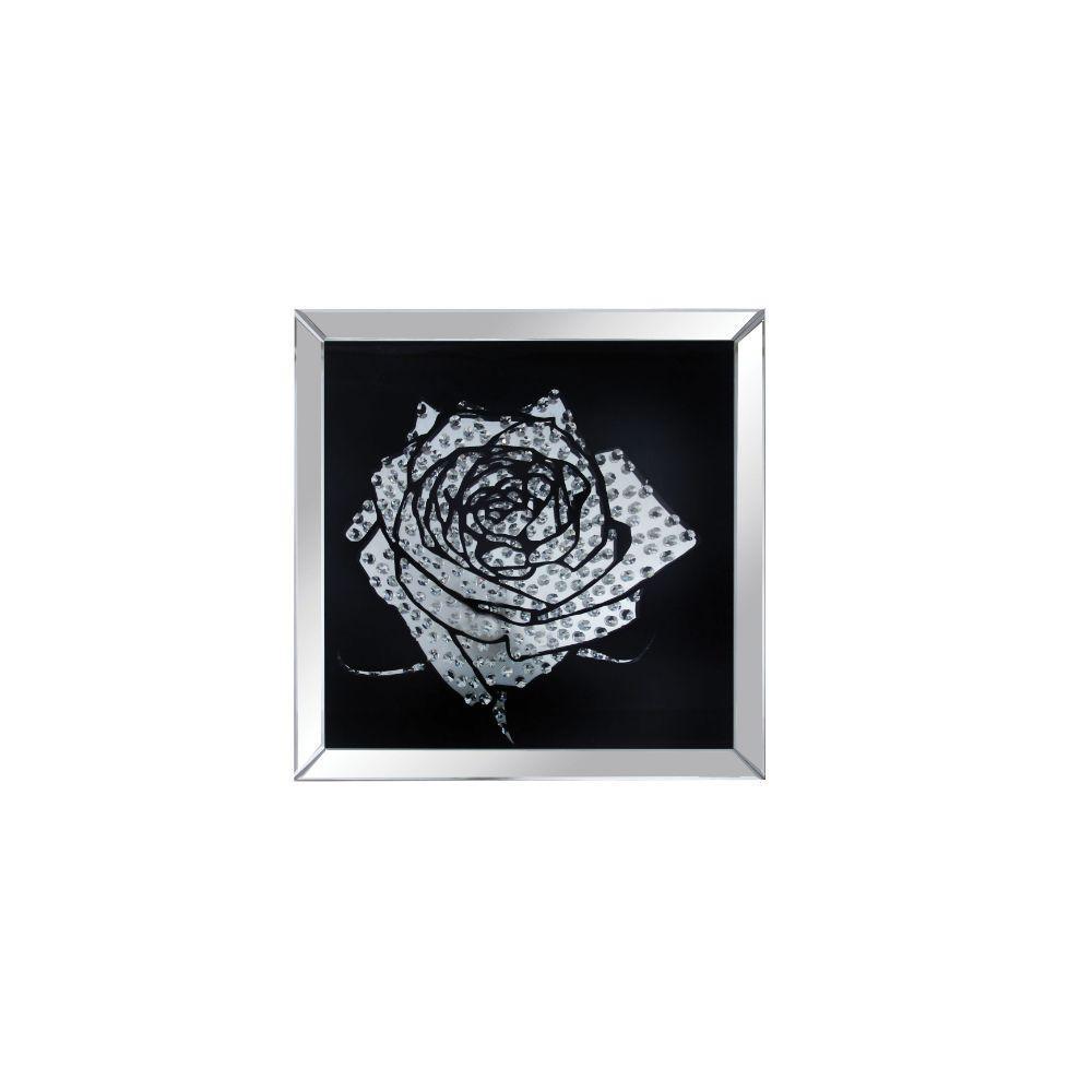 ACME Nevina Wall Art, Mirrored & Crystal Rose FredCo