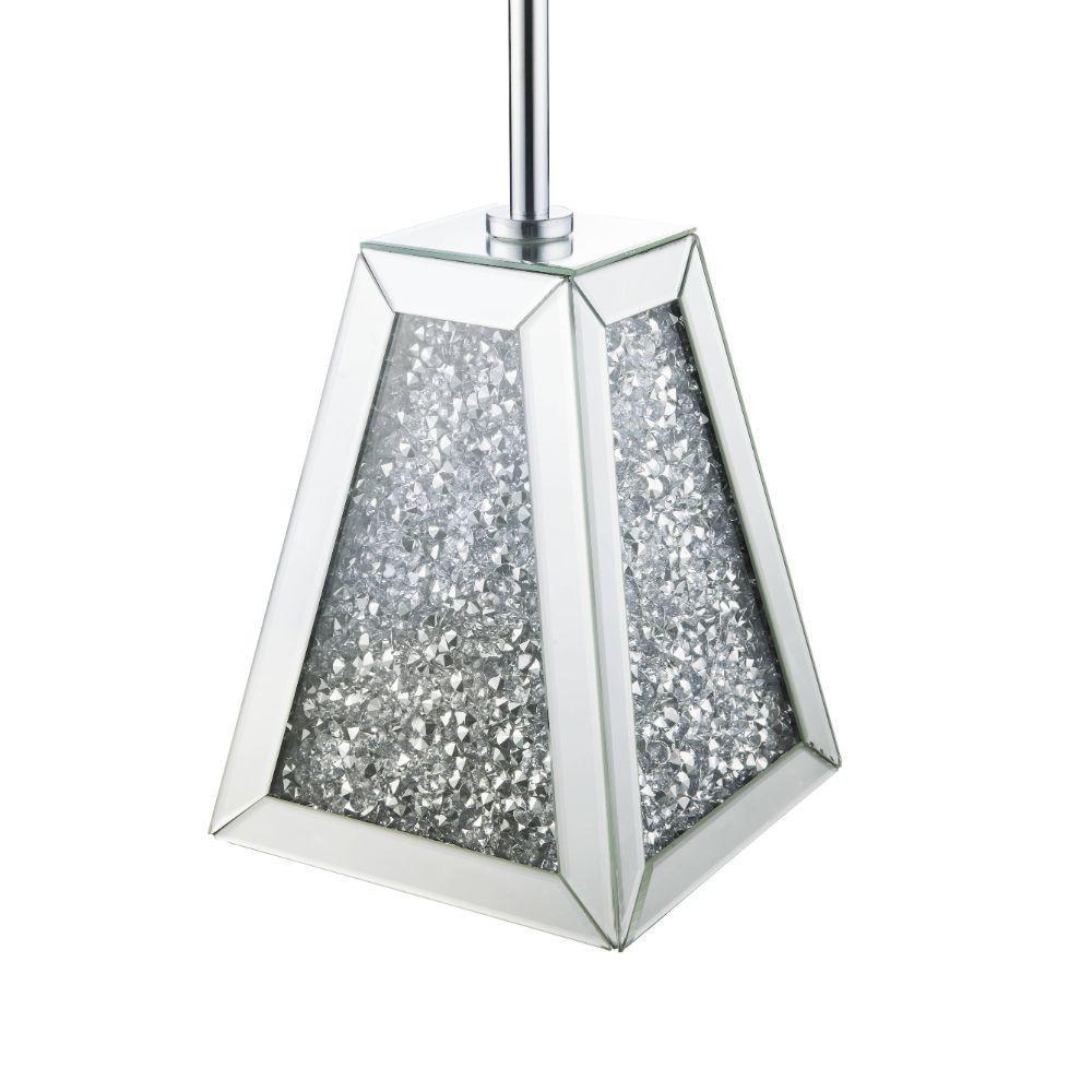 ACME Noralie Accent Table, Mirrored & Faux Diamonds FredCo