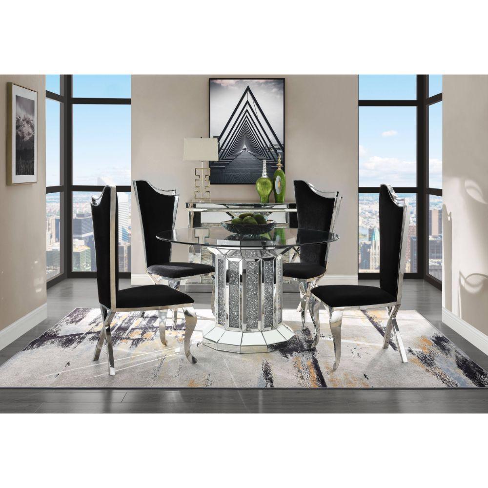 ACME Noralie Dining Table, Mirrored & Faux FredCo
