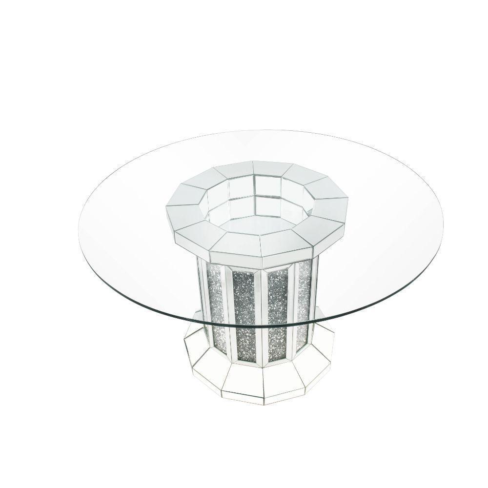 ACME Noralie Dining Table, Mirrored & Faux FredCo