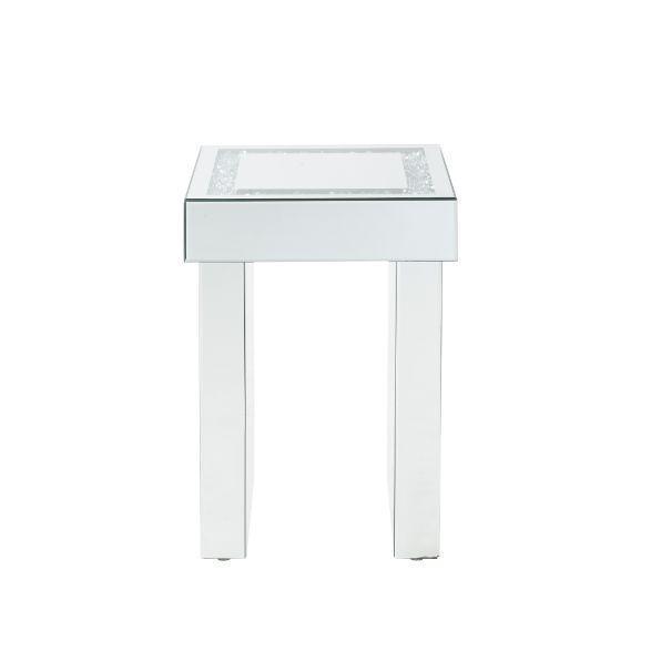 ACME Noralie End Table, Mirrored & Faux Diamond1 FredCo